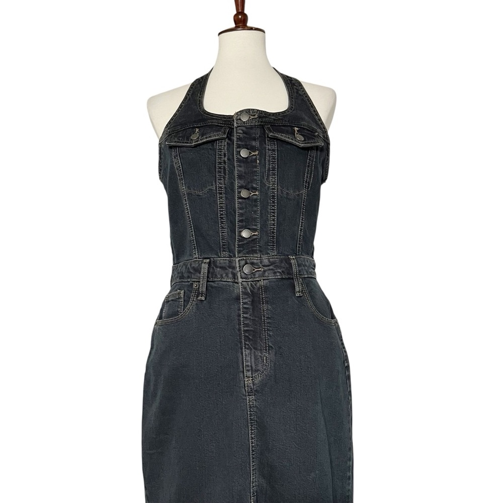 Universal Thread Women's Midi Halter Denim Dress … - image 8